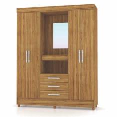 Imagem de Guarda Roupa Casal 4 Portas Capelinha Fortaleza 1006195 Canela Vila Ri