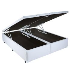 Imagem de Cama Box King Size Br com Baú Sonnoforte Corino Branco - 178x198