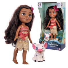 Imagem de Boneca Disney Princesa Infantil Moana E Porquinho Pua 36cm Articulada