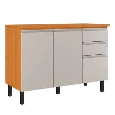 Imagem de Balcão De Cozinha 3 Portas E 2 Gavetas Cinamomo E Off White Namur