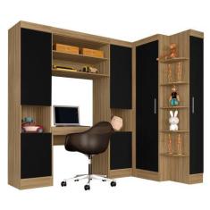 Imagem de Guarda Roupa Modulado Com Penteadeira Cleo Bor/Pret - Móveis Arapongas