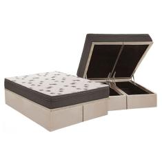 Imagem de Conjunto Box Baú Queen: Colchão Espuma Ortobom D45 Light + Base crc Suede Clean(158x198)