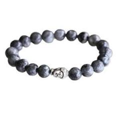 Imagem de Pulseira masculina pedra labradorite com Buda prata
