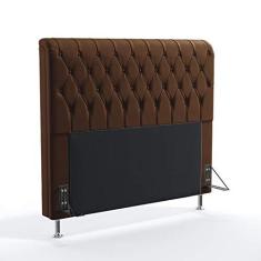 Imagem de Cabeceira Bellatrix 160 Para Cama Queen Couro Artificial Marrom Aradecor