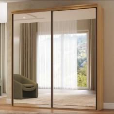 Imagem de Guarda Roupa Casal Com Espelho 2 Portas De Correr Mdf Luminum Belmax