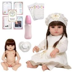 Imagem de Boneca Estilo Reborn Realista Menina Com Vários Acessórios - Cegonha R