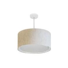 Imagem de Lustre Cilíndrico Duplo Md-4288 50x30cm Linho Bege Bivolt