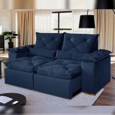 Imagem de Sofá Retrátil e Reclinável 3 Lugares 196cm Londres Azul