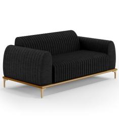 Imagem de Sofá 180cm 3 Lugares Base Gold D06 Linho D-465 Chumbo