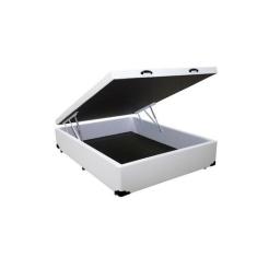 Imagem de Cama Box Baú Casal Sintético Branco Com Colchão Espuma D33 Marrocos 30