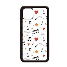 Imagem de Capa com notas musicais com corações de estrelas para iPhone 12 Pro Max para Apple Mini Mobile Case Shell