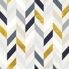 Imagem de Papel de Parede Geométrico Chevron Marinho Gold 57x270cm