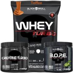 Imagem de Kit Suplemento Combo Whey Turbo 907G + Creatina 150G + Pre Treino B.O.