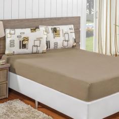 Imagem de Jogo De Lençol King Em Malha 100% Algodão 3 Peças - Avelã - Top Chick