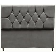 Imagem de Cabeceira Cama Box Estofada Casal 140 Cm Geovana Suede Cor:cinza