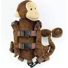 Imagem de Coleira Guia Infantil Bebês Protetor De Cabeça Segurança (Macaco)