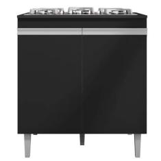 Imagem de Balcão Gabinete Kimberly Cooktop 2 Portas para Cozinha Preto - AJL