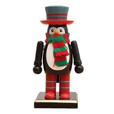 Imagem de Enfeites de quebra-nozes de madeira, fantoche de quebra-nozes de Natal, conjunto de figuras de decoração de Natal, enfeites de madeira, brinquedo de fantoche, decoração de casa de fantoches (cor