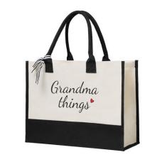 Imagem de ANSTING Bolsa feminina de lona à prova d'água para avó, presente de aniversário inspirador para compras, Bege