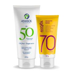 Imagem de Kit Protetor Solar Facial Ricosol Fps 70 Toque Seco 50G + Corporal Anasol Fps 50 200G