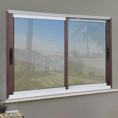 Imagem de Janela Elite 2 Folhas Moveis 100 X 200 Vidro Reflex Mix Corten