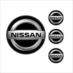 Imagem de Jogo Emblema Resinado 48mm Nissan Para Calota Roda Botom - 4 Peças