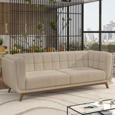 Imagem de Sofá Decorativo Sala de Estar 180cm Rocket 2 Lugares Base Madeira Boucle Bege G45 - Gran Belo