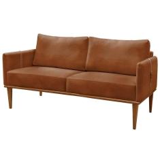 Imagem de Sofá Namoradeira Milla Luxo Castellar Móbile Corino Caramelo Corino Caramelo