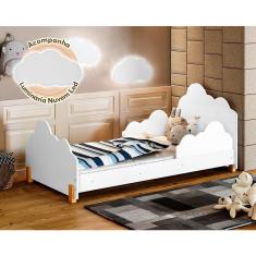 Imagem de Cama Infantil Princesa Juvenil Branca E Amêndoa + Luminária Led - Cor: Branco