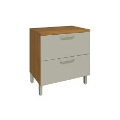 Imagem de Balcão De Cozinha Princesa 1 Porta E 1 Gaveta C/ Tampo 80cm Freijo/off White - Nesher