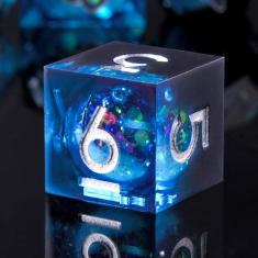 Imagem de YEMEKO Beholder'S Eye DND Dice- Dragon Eye Liquid Core Sharp Edge Handmade Dice Set for Dungeons and Dragons Ttrpg, Multi-Sided RPG Polyhedral Resin Roleplaying（Blue Dark Dragon Eyes）