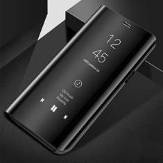 Imagem de Capa de espelho inteligente para Samsung Galaxy Note 9 8 10 20 S21 S20 FE S8 S9 S10 Plus S10e S7 Edge M21 M12 M31 Ultra Cover Coque, Preto, para Samsung M12