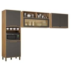 Imagem de Cozinha Completa 3 Armários Aéreos e 1 Paneleiro Salvador Cinamomo/grafite