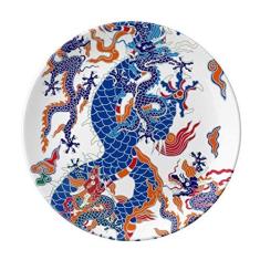Imagem de Prato de porcelana chinesa padrão de nuvem de dragão chinês decorativo salver louças de jantar