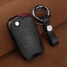 Imagem de Capa Smart Key Fob de couro, adequada para Hyundai i20 i30 i40 IX25 Creta IX35 HB20 Solaris Elantra Destaque Kia K2 K5 Rio Sportage Proteção completa da capa