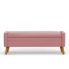 Imagem de Recamier Bau Londres 1,20m Suede Rose - Clique Decor - Clique decoraçõ