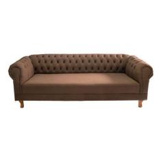 Imagem de Sofá Chesterfield Capitone Duque Suede Marrom 2,30 - Novo Encanto