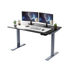 Imagem de Mesa de pé elétrica Rise Up, altura ajustável, 61-124,5 cm, motor duplo, peça única, bambu, grande, mesa de pé 122 x 76 cm, mesa de elevação para sentar, escritório em casa