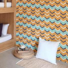 Imagem de Papel De Parede Adesivo Chevron Colorido N06124 Rolo 0,58X3M