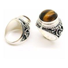 Imagem de Anel Olho De Tigre Tribal Bali Especial Prata  20474 - Shop Das Pedras