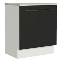 Imagem de Balcão de Cozinha Madesa Agata 70 cm 2 Portas - Branco/preto