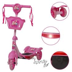 Imagem de Patinete Infantil Feminino Barbie Radical Ajustável Luz Som