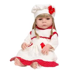 Imagem de Bebê Estilo Reborn Menina Loira 100% Silicone 20 Itens