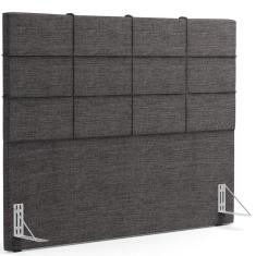 Imagem de Cabeceira Cama Box Casal King 195 cm Roma W01 Linho Cinza Escuro - Lyam