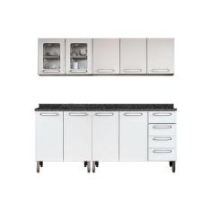 Imagem de Kit de Cozinha Modulada 4 Peças Evidence  (2 Armários + 2 Balcões) C4P41 Branco - Bertolini