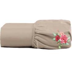 Imagem de Lençol Dia A Dia Percal Solteiro Com Elástico Barato - Avelã - Casa Sh