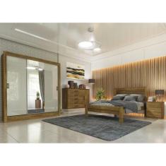 Imagem de Guarda Roupa Armário Roupeiro Malibu 3 Portas 4 Gavetas 3 Espelhos Qua