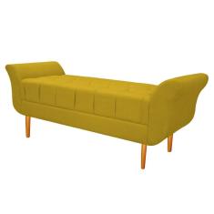 Imagem de Recamier Estofado Ari 90 cm Solteiro Suede Amarelo - Amarena Móveis