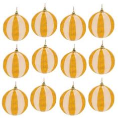 Imagem de 12 peças de enfeites de bola embrulhados com fio de Natal 3,2"/80 mm bolas de doces de Natal decorativas para árvore de Natal enfeites para decoração de férias