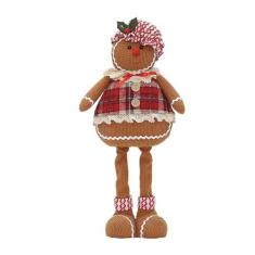 Imagem de Eforcase Bonecos de boneco de gengibre de pelúcia de Natal com chapéu de chef, enfeite de Natal, boneco de gengibre macio, porta, janela, mesa, árvore, decoração de bandeja em camadas, decoração de